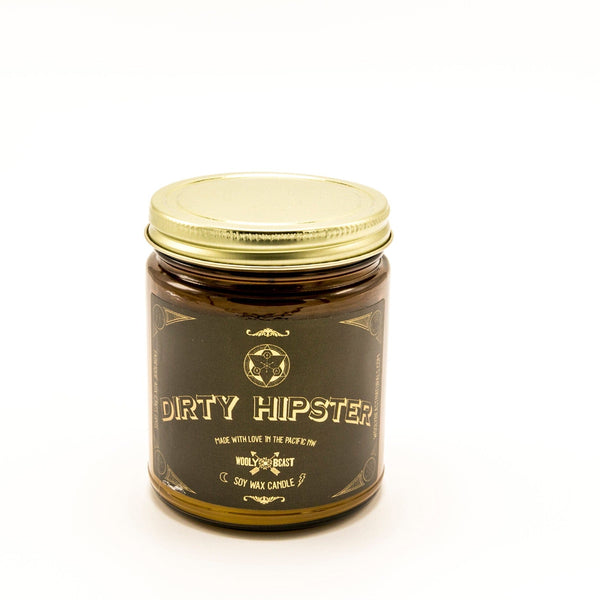 DIRTY HIPSTER Soy Candle | Patchouli, Cedarwood, Tobacco, Bergamot Candle Wooly Beast Naturals 