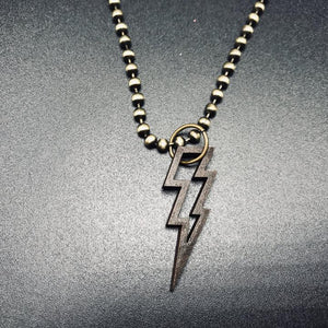 Lightning Bolt Pendant Necklace Jewelry Wooly Beast Naturals 