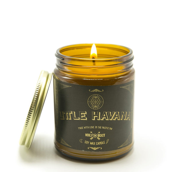 LITTLE HAVANA Soy Candle | Citrus & Coconut Candle Wooly Beast Naturals 9oz Amber Jar 