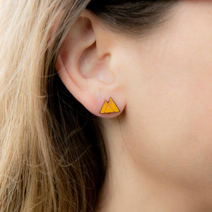 Little Mountains Wooden Stud Earrings Jewelry Veil+Dagger 